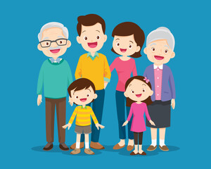 Big happy multi-generational family siblings relatives portrait