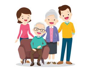 Big happy multi-generational family siblings relatives portrait