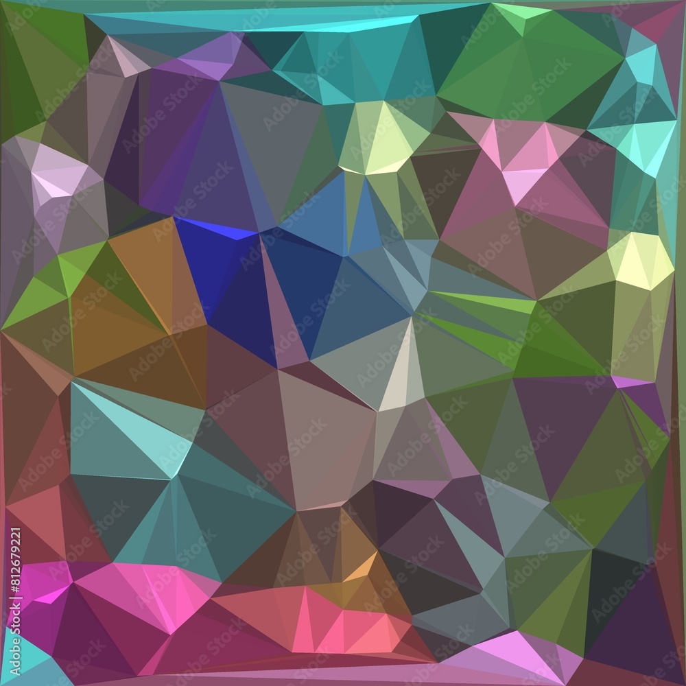 Aufkleber full visible spectrum bright rainbow coloured similar shaped triangular mosaic tiles with distortion