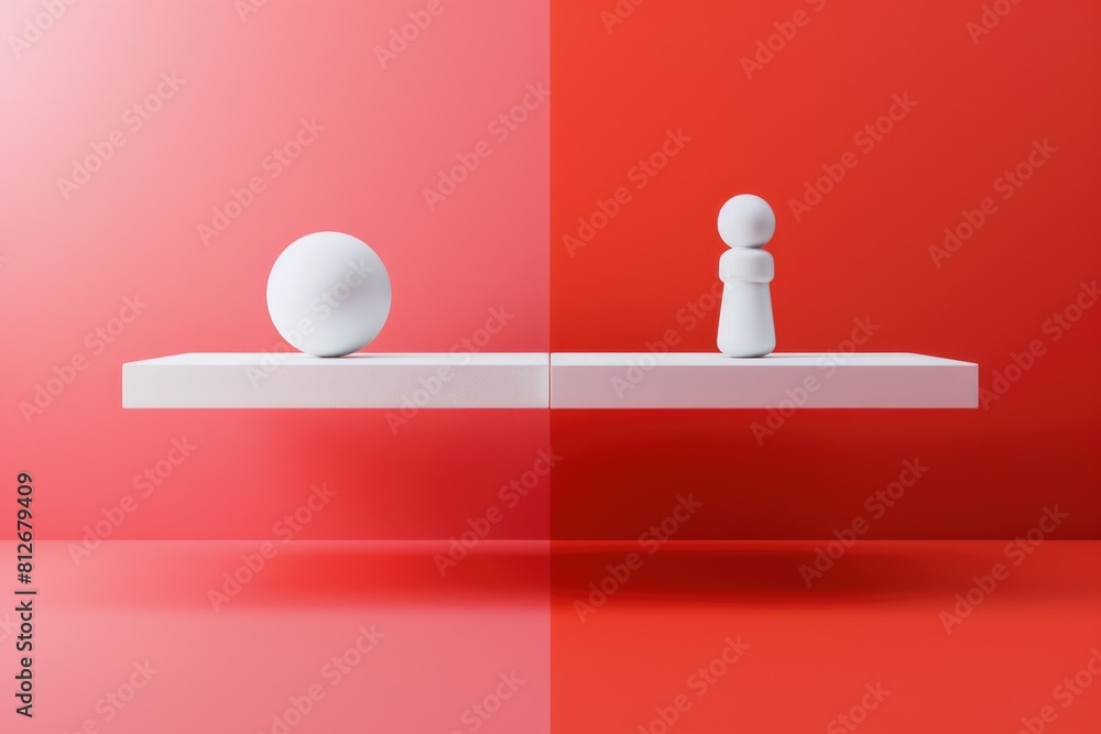 Aufkleber a white object sitting on top of a white shelf. suitable for product display