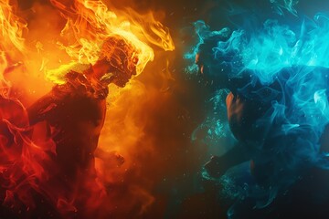 Naklejka premium A dramatic Boss Battle scene with intense emotions