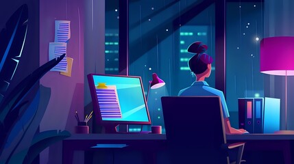 Fototapeta premium Collections Specialist Managing Numerous Accounts in Illustration