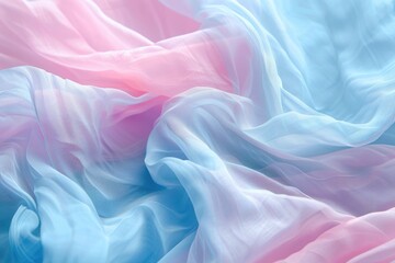 Obraz premium Elegant Pink and Blue Silk Fabric Waves in Soft Light