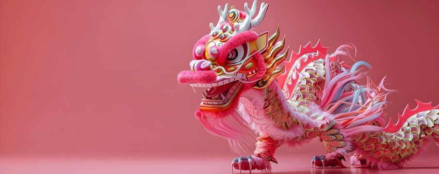 Chinese Dragon Dance Performance Rehearsal with Colorful Costumes and Synchronized Movements