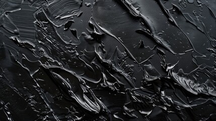 Black Oil Paint Canvas with Acrylic Texture Background