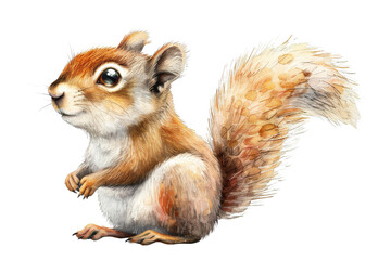 Obraz premium Cute squirrel isolated on transparent background