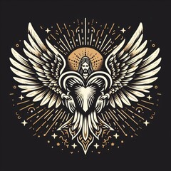 Fototapeta premium A graphic of a person with wings image lively illustrator.