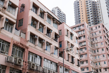Fototapeta premium Hong Kong old style residential building exterior