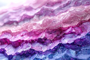 Macro abstract image of vivid purple and pink crystal formations, representing growth and structure