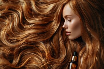 A detailed shot of a woman's luxurious red hair waves, symbolizing beauty and vitality