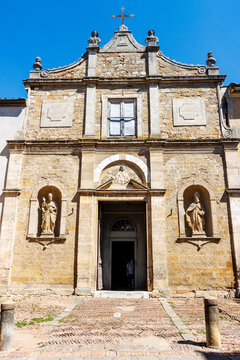 Facade of the San Pietro in Selci church in Volterra, Tuscany, Italy, Europe