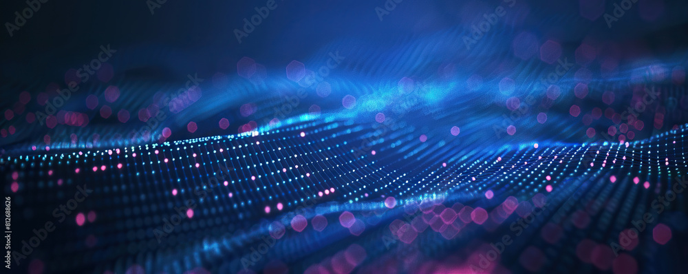 Fototapete Digital background perfect for tech processes, neural networks, artificial intelligence, data transfer and encryption, digital archives, sound and graphic presentations, science, education, etc.