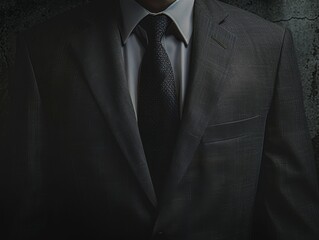 Crisp image of a male executive s torso in a charcoal grey suit, symbolizing his role in steering the company through ongoing challenges