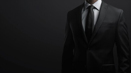 Crisp image of a male executive s torso in a charcoal grey suit, symbolizing his role in steering the company through ongoing challenges
