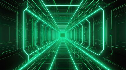  Abstract tunnel of light and new highlights. Abstract neon light background, Generative AI
