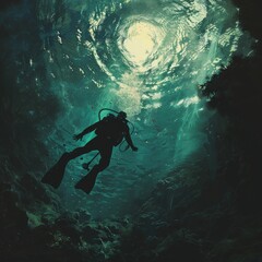 Experience the thrill of exploring the underwater world through scuba diving adventures, Generated by AI