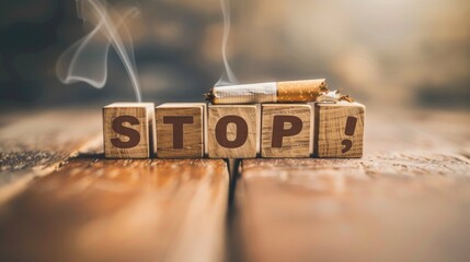 The Word STOP and a Cigarette