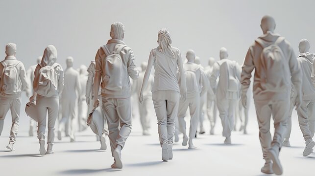 a large crowd of featureless white people.
