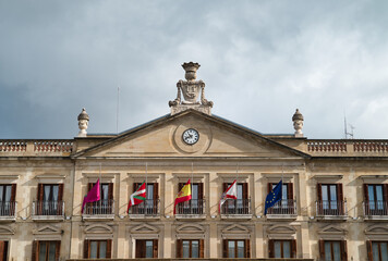 Vitoria-Gasteiz City Hall building, Alava, Basque Country, Spain. Photograph taken in Plaza España. 