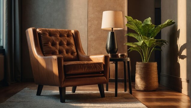 leather chair in the interior