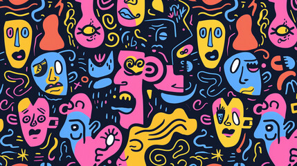 Colorful Pattern With Many Faces