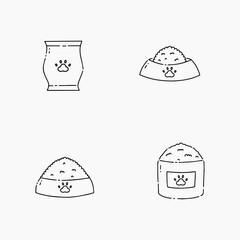 Fototapeta premium Dog food doodle line vector illustration