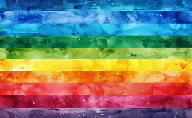 Fototapeta premium watercolor rainbow stripes background, rainbow flag design, in the style of an LGBT concept, Generative AI