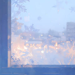 Breathtaking Winter Landscape Through a Frosty Windowpane