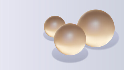 Abstract composition with iridescent different size glass spheres. Vector illustration with copy space