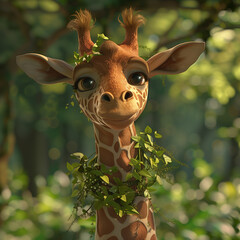 close up of a giraffe 