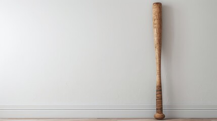 baseball bat, blank white wall, concept: angry, Anger, rage, fury, copy and text space, 16:9