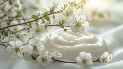 A white flower with a white soap on top of it