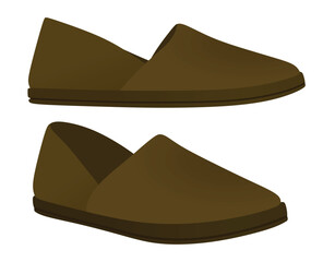 Brown  loafer shoes. vector illustration