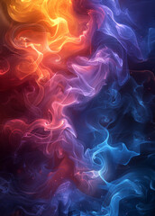 Vibrant Smoke-Like Patterns in Rainbow Colors on Dynamic Backgrounds