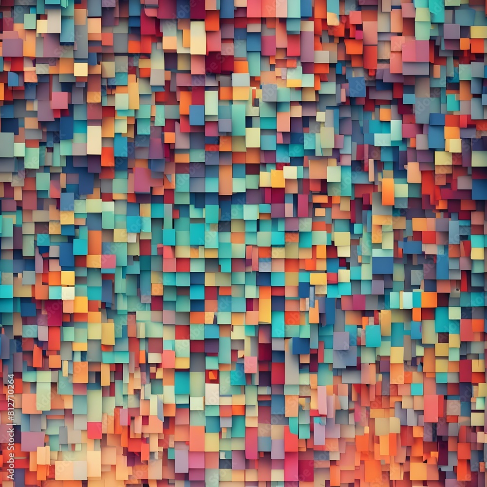 Poster abstract colorful spotted pixels pattern