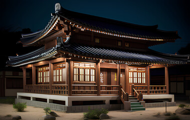 Obraz premium Traditional oriental house, elegant and stylish house