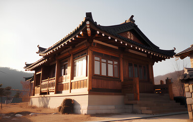Obraz premium Traditional oriental house, elegant and stylish house