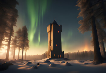 castle tower in winther