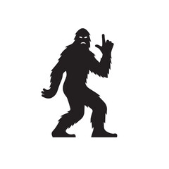 bigfoot silhouettes isolated on white background