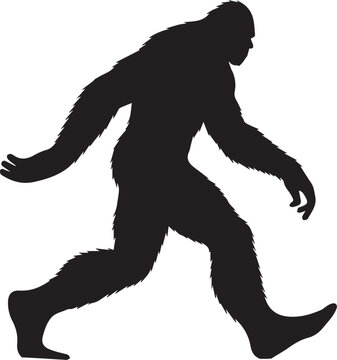 bigfoot silhouettes isolated on white background