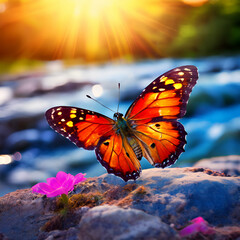A colorful butterfly beautiful landscape photo