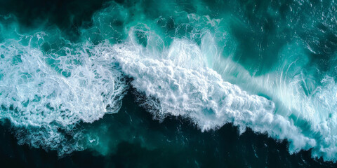 Fototapeta na wymiar surface waves on the beach, Blue sea surface, water wave surface, blue water wave, top view 