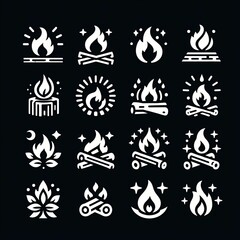 Fototapeta premium icon set fire