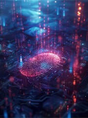 Seal the digital identity with a futuristic fingerprint scan.