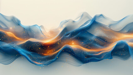 Moody Watercolor Wave Elements: Abstract Background