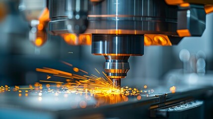 Close-up of a modern machine tool interface in operation.