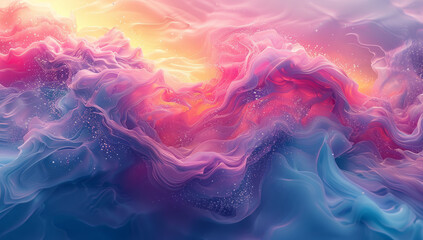 Ethereal Watercolor Wave Abstract: Artistic Background