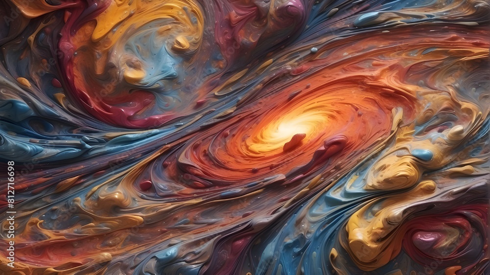 Poster the eruptions of multicolored swirls take viewers to far-off galaxies and cosmic occurrences beyond 