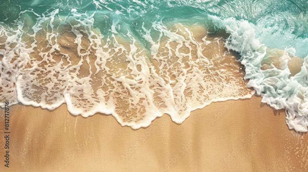 Aufkleber adding text on a sandy beach background image