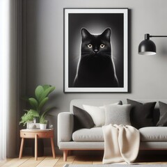 A picture of a cat on a wall image attractive harmony lively has illustrative meaning illustrator.